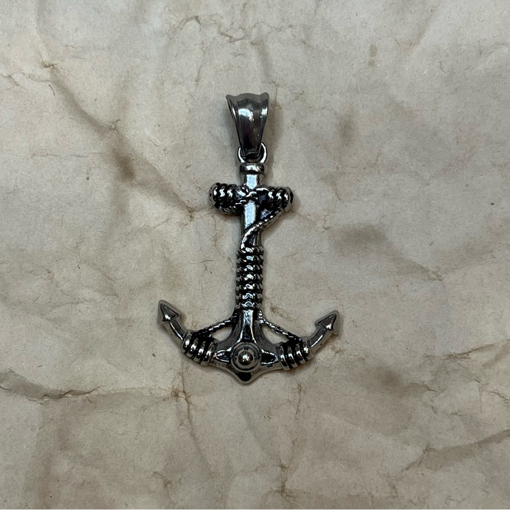 Anchor Pendant Stainless Steel Oxidized Design ⚓️